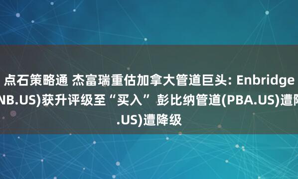 点石策略通 杰富瑞重估加拿大管道巨头: Enbridge (ENB.US)获升评级至“买入” 彭比纳管道(PBA.US)遭降级